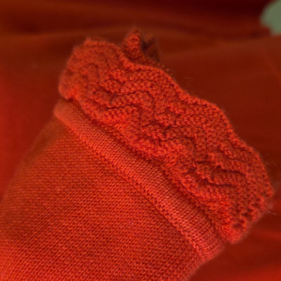 Talbots Red Long Sleeve Dress with Collar Modest Cotton Size Large - Picture 5 of 9